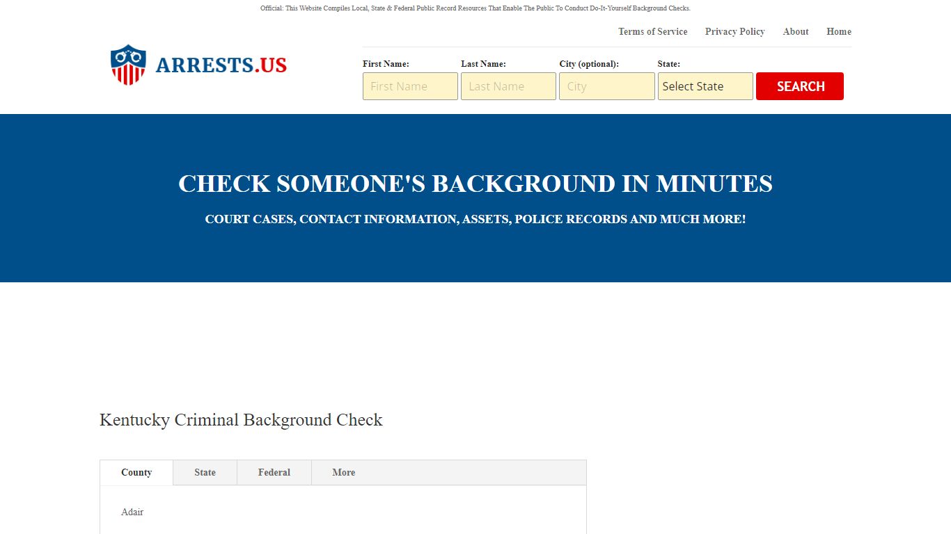 Free Kentucky Background Check - Arrests, Criminal Court Case Records ...